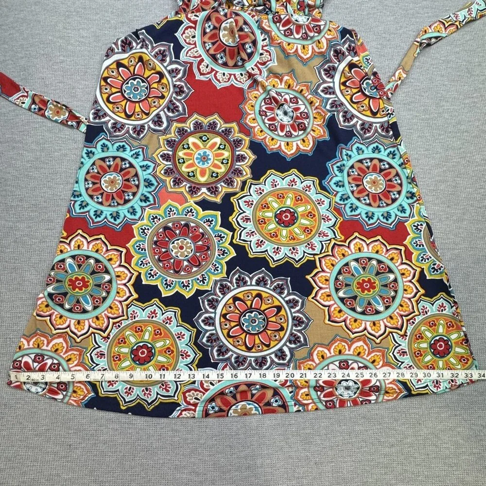 Zattcas Womens Size L Multicolor Mandala Print Sleeveless Belted Maxi Dress Boho - Picture 11 of 12